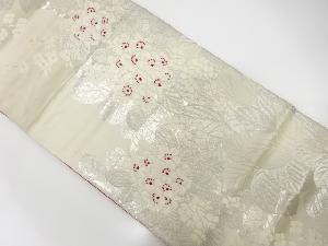 アンティーク　花模様織出し袋帯（材料）